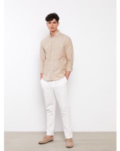 Regular Fit Long Sleeve Linen Men's Shirt