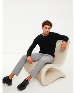 Crew Neck Long Sleeve Men's Tricot Sweater