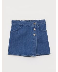 Elastic Waist Girl Jean Short Skirt