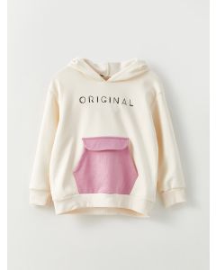 Hooded Printed Long Sleeve Girl Sweatshirt