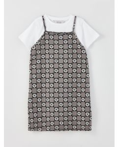 Patterned Girl Dress and T-Shirt