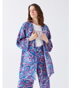 Shawl Collar Patterned Oversize Women's Kimono