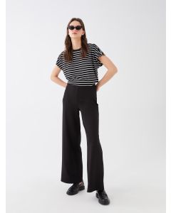 Elastic Waist Regular Bell-Bottoms Women's Trousers