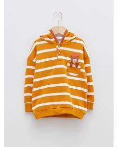 Hooded Long Sleeve Striped Baby Boy Sweatshirt