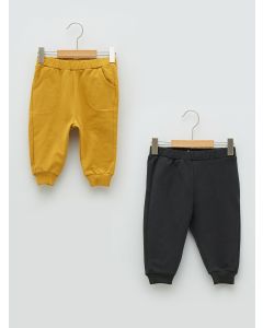 Elastic Waist Basic Baby Boy Trousers 2-Pack