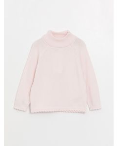 Stand Up Collar Long Sleeve Baby Girl Knitwear Sweater