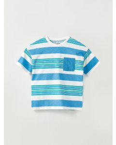 Crew Neck Short Sleeve Striped Cotton Baby Boy T-shirt