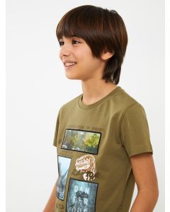 Crew Neck Printed Short Sleeve Boy T-Shirt