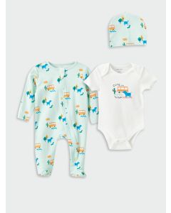 Crew Neck Printed Baby Boy Hospital Outlet Set of 3