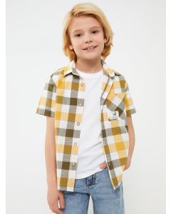 Plaid Short Sleeve Boy Shirt