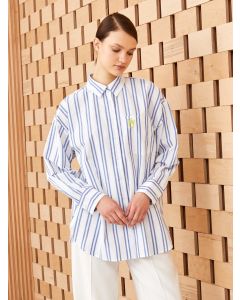 Shirt Collar Striped Long Sleeve Women's Tunic