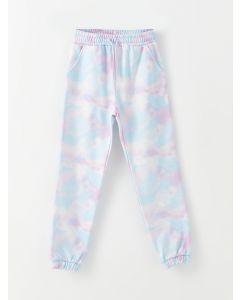 Elastic Waist Batik Patterned Girl Jogger Sweatpants