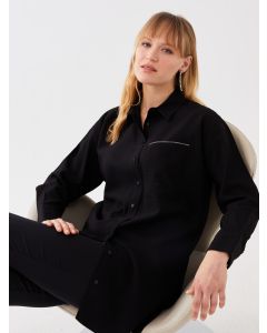 Shirt Collar Straight Long Sleeve Women's Tunic