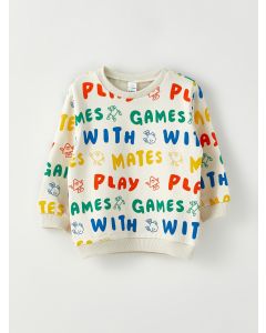 Crew Neck Long Sleeve Printed Baby Boy Sweatshirt