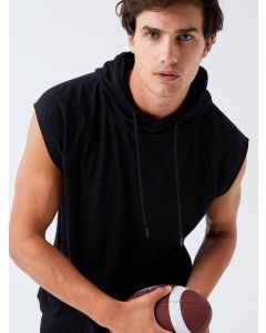 Hooded Combed Cotton Men's Sleeveless T-Shirt