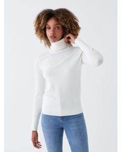 Turtleneck Regular Long Sleeve Women's Tricot Sweater