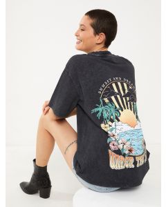 Crew Neck Printed Short Sleeve Oversized T-Shirt