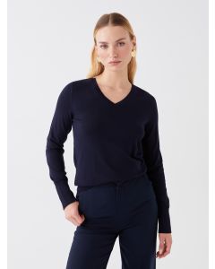 V Neck Regular Long Sleeve Women's Tricot Sweater