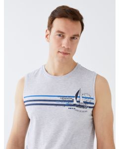 Crew Neck Printed Men's Sleeveless T-Shirt