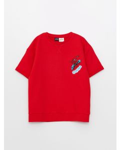 Comfortable Fit Crew Neck Spiderman Printed Boys T-Shirt