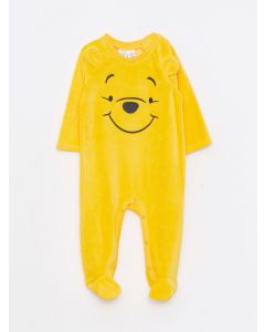 Crew Neck Long Sleeve Winnie the Pooh Embroidered Baby Boy Rompers