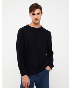 Crew Neck Long Sleeve Men's Tricot Sweater