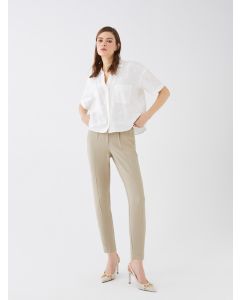 Women's High-Waisted Carrot Cut Plain Pants