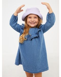 Crew Neck Baby Girl Jean Dress