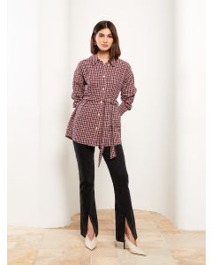 Patterned Long Sleeve Flannel Women's Shirt Jacket