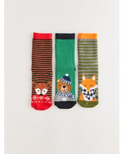 Patterned Boy's Terry Socks 3 Pack