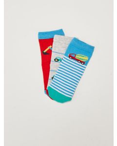 Printed Baby Boy Socket Socks 3-Pack