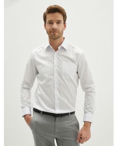 Regular Fit Long Sleeve Poplin Men's Shirt