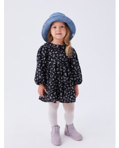 Shirt Collar Patterned Baby Girl Dress