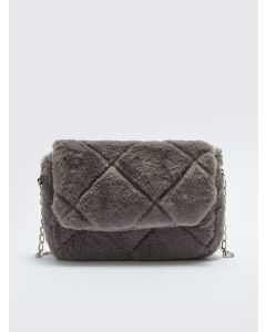 Furry Quilted Detailed Women's Crossbody Bag