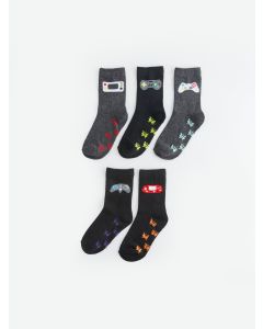 Patterned Boy Socket Socks 5-Pack