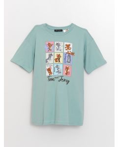 Crew Neck Tom&Jerry Printed Short Sleeve Maternity T-Shirt