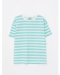 Crew Neck Striped Short Sleeve Cotton Boy T-Shirt