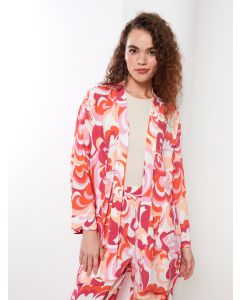 Shawl Collar Patterned Long Sleeve Women's Kimono