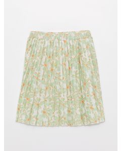 Elastic Waist Patterned Girl Skirt