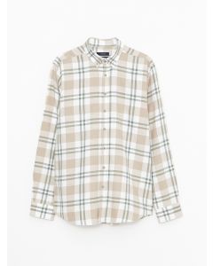 Regular Fit Long Sleeve Plaid Men's Shirt