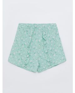 Elastic Waist Patterned Girl's Shorts