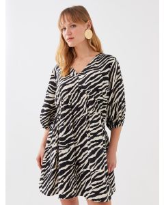 Women's V-Neck Patterned Dress