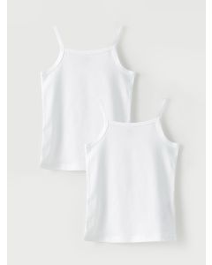 Square Neck Strappy Basic Cotton Baby Girl Singlet 2-Pack