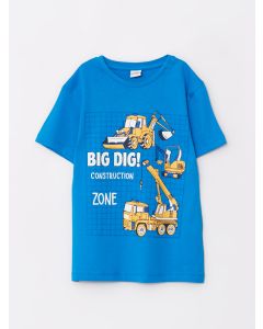 Crew Neck Printed Short Sleeve Cotton Boy T-shirt