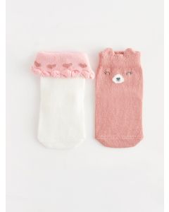 Printed Baby Girl Socks 2 Pieces