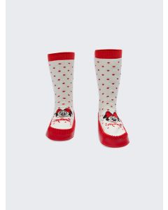 Minnie Mouse Patterned Baby Girl Home Socks