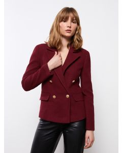 Front Button Closure Long Sleeve Women's Blazer Jacket