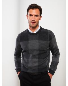 Crew Neck Long Sleeve Men's Tricot Sweater