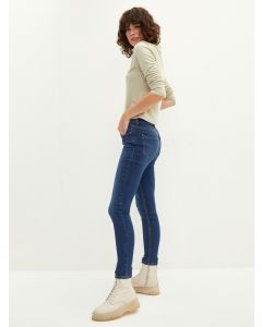 Normal Rise Skinny Fit Rodeo Jean Trousers For Women With Pocket Detail