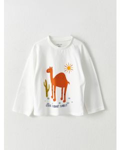 Crew Neck Long Sleeve Printed Cotton Baby Boy T-shirt